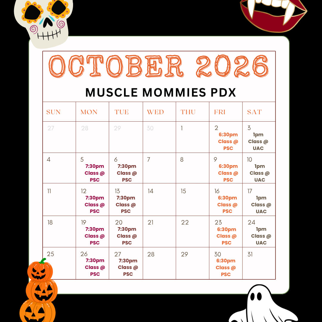 Muscle Mommies Class Schedule Muscle Mommies Portland class schedule august 2026